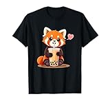 Kawaii Red Panda Bubble Tea T-Shirt