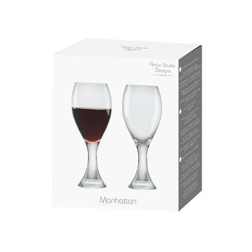 Manhattan Handmade Wine Glasses Perfect for Red Wine, White Wine, Water, or Beverages - 450 ml - Clear - Set of 2 Elegant Wine Glasses - Image 4