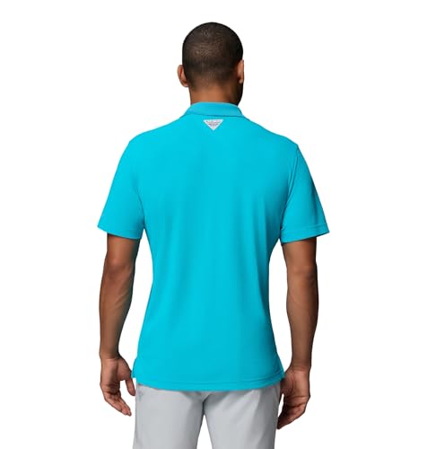 Columbia Men's PFG Freezer Polo, Ocean Teal, 6X - image 2