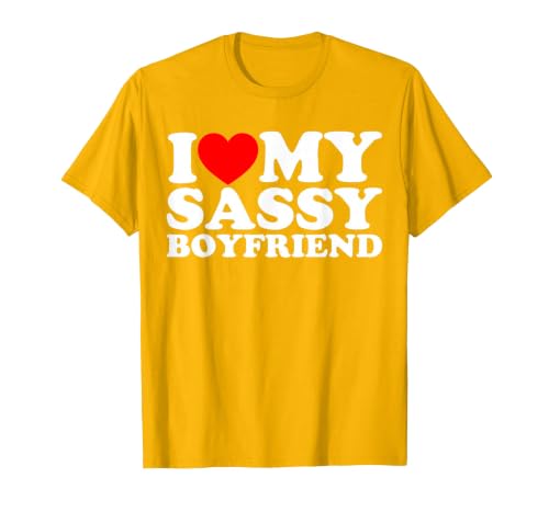 I Love My Sassy Boyfriend BF T-Shirt, Men, Golden Yellow, X-Large