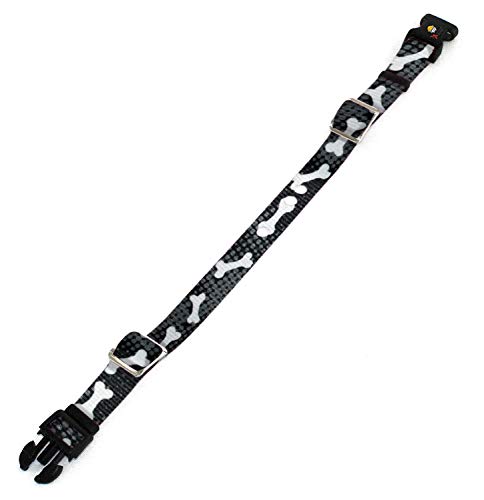 Extreme Dog Fence Replacement Containment And Training Collar Strap For Most Dog Fence Brands - Black Bones (Medium: 13" - 18" X 3/4") #TOP1