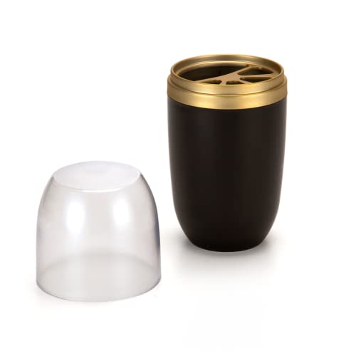 Porta Escovas e Pasta de Dente Preto e Dourado Arthi