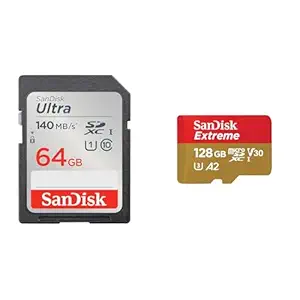 SanDisk Ultra UHS I 64GB SD Card 140MB/s for DSLR and Mirrorless Cameras, 10Y Warranty