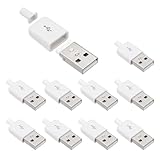 adaptateur usb b vers rj45 Interface : USB Type-A mâle (prise rectangulaire standard) ; broche : bornes pré-soudées à 4 broches ; dimensions totales : 36,5 x 14,8 x 4/2 x 1,6 x 1 cm (L x l x H) ; couleur : blanc ; contenu de l'emballage : 10 x cartes connecteurs USB 2.0 de type A