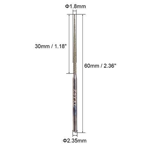 Juego de 3 fresas diamantadas mini 2.35mm shank 1.8mm diámetro miniatura 2