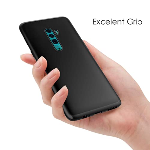 Image of Mobile Back Cover Case for Oppo Reno 2 (Silicone Case|CameraProtection|Black SC1510)