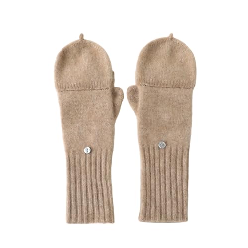 Guantes de invierno de lana para ciclismo diario y paseos urbanos con dedos descubiertos