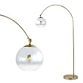 JONATHAN Y JYL3089A Nora 71" Coastal Vintage Iron LED Floor Lamp Modern Contemporary Standing Reading Lamp for Bedroom Living Room Office LED Bulb Included, Brass Gold/White