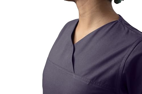 Image of Uniform Craft Women's 4 Pocket Scrub Suit Set | Medical Uniform | Cross V-Neck Poly Cotton | Short Sleeve Hospital Wear | Ideal for Doctors & Nurses (Grey, 3XL)