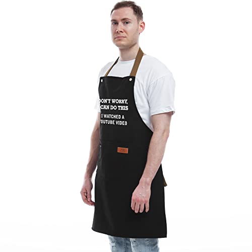 REHAVE Funny Gift for Men, Women, Dad, Anniversary, Christmas Gifts for Husband, Boyfriend, Brother, Uncle, Unique Birthday Grilling Gift, Father's Day Gifts from Daughter Son – BBQ Cooking Chef Apron