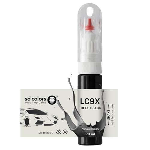 SD COLORS Deep Black LC9X C9X 2T Ausbesserungslack, 20 ML, praktischer Pinsel zur Reparatur von Kratzern (Farbe und Farbe)