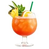 Final Touch Fishbowl Cocktail Ballon Glas XL 1,3 l | Party Margarita Daiquiri Blue Lagoon Riesen-Trinkbecher