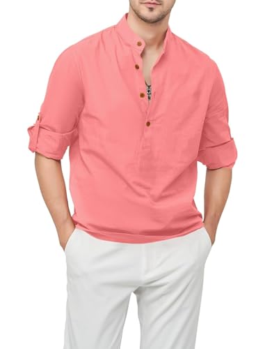 Image of Men's Kurta || Chinese Collar Long Sleeves || Straight Hip Length Kurtas || Short Kurta for Men || for Festival || Function || Occasion Wear Fancy Kurta for || Best Gifts for Mens