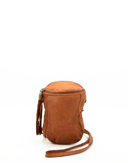 Sac téléphone portable bandoulière en cuir au charme vintage authentique