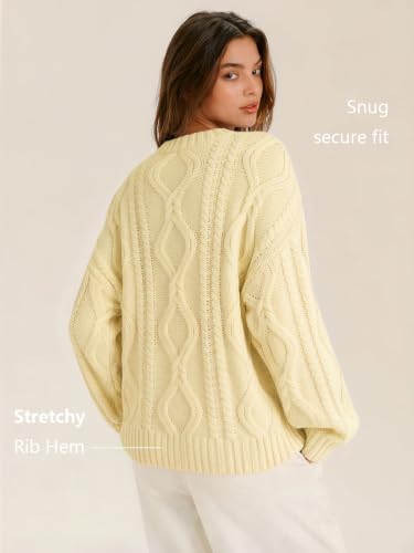 Image of Trendy Queen Women's Oversized Cable Knit Sweaters 2026 Fall Outfits | Quiet Luxury Style, Chunky Knit Texture, Winter Holiday Outfit, Easy Layering Piece, Fall Fashion Staple