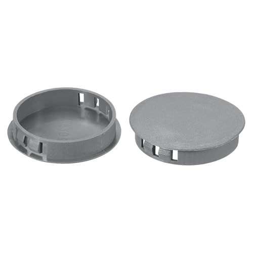 Image of PATIKIL 2 inch /50mm Plastic Hole Plugs, 20Pcs Flush Type Round Hole Plugs Cover Snap in Locking Hole Tube for Table Kitchen Cabinet Furniture, Dark Grey