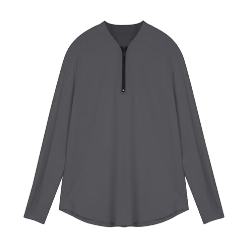 Generisch Camiseta deportiva de manga larga para hombre, camiseta ajustada y transpirable, de secado rápido, ideal para correr, ciclismo, actividades al aire libre, gris, 3XL
