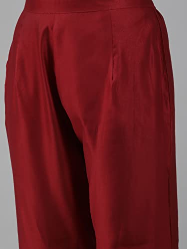 Image of INDO ERA Women's Viscose Embroidered Straight Kurta with Pant & Dupatta Set (PRMDJ2445)