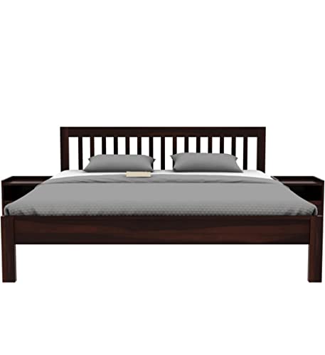Image of Sheesham Wood Foster Wooden Dandi 1 Inch Bed Without Storage (Natural, 72x48 Double Mattress Compatible Bed)