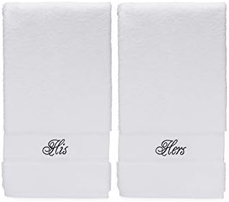 Romance Helpers His and Hers Hand Towel Set | Anniversary Wedding Engagement Gifts for Couples