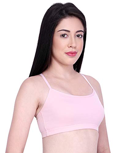 Image of INKURV Slip on Beginner's Bra for Girls, Non Padded, Non Wired, No Hooks with Double Layered Fabric, Adjustable Straps, Wirefree Sports Bra- Lisa Combo of 3