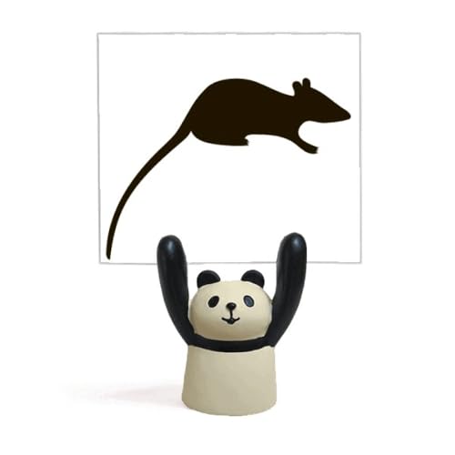 Support pour mémo souris noire en résine pour notes de bureau