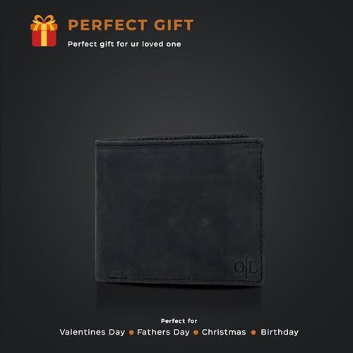 Image of Oak Leathers Leather Wallet for Men - RFID Bifold Wallets with 9 Credit Cards 1 ID Window Slim Minimalist Front Pocket Gift For Men