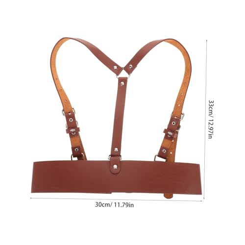 Punk Style Wide Waist Belt for Women Adjustable Vintage Corset Belt with Harness Details for Dresses and Skirts Elastic Brown Waist Corset for Casual Outfits2