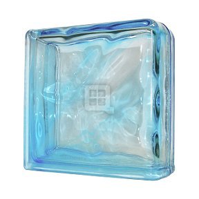 7.5 x 7.5 x 3 Basic Wave Azure Color Double End Block