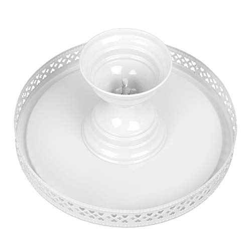 Image of Non Revolving Metal Cake Stand Pedestal Set of 3, White, 13 inch, 11 inch, 9 inch Diameter