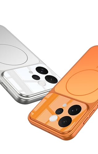 Image of BOUNCEBACK Shockproof Rubber + Glass Hybrid Back Case Cover Support Mag - Charge for Vivo V70 / Vivo V70 Elite - Orange