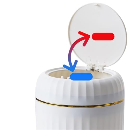 Mini papelera de escritorio compacta con tapa pulsable para residuos pequeños 4