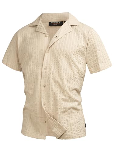 Indicode Herren INCrepe Kurzarmhemd aus 100% Baumwolle | Herrenhemd Kurzarm für Männer Kit, S