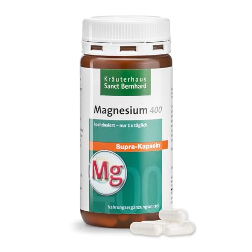 Sanct Bernhard Magnesium-400-supra Kapseln mit reinem Magnesium - 120 Kapseln