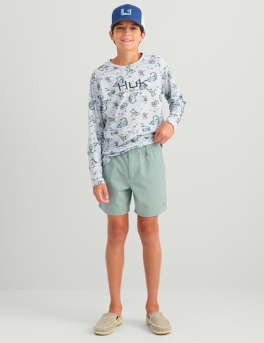 HUK Next Level Camp 5" Performance Fishing Shorts, Lightweight, Quick-Dry, Elastic Waistband for Kids3