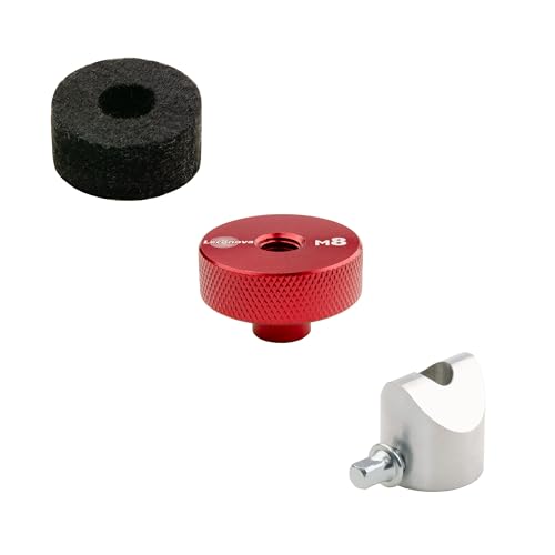 Leconova Drum Cymbal Wing Nut & Felt Washer Stopper Set (M8 Thread)