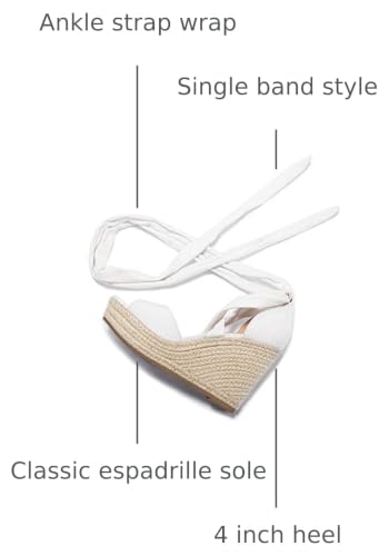 Image of SERAIH Womens Lace up Espadrilles Platform Wedges Sandals Heels Tie Ankle Strap Summer Dress Shoes