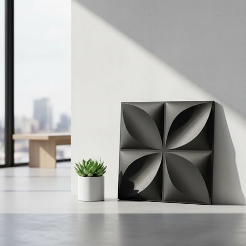Image of Kayra Decor Wall Panels for Bedroom Butterfly Design Black Color 19.7 inch x 19.7 inch (Pack of 18) - Covers 48.51 Sq. Ft.