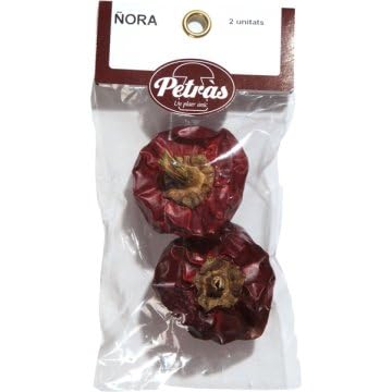 Pimiento Rojo Ñora | Petras 2 Ud - Sabor Dulce y Ligeramente Ahumado, Ideal para Guisos, Arroces y Salsas, Aporta Color y Profundidad de Sabor, Usada en Cocina Mediterránea, 100% Natural