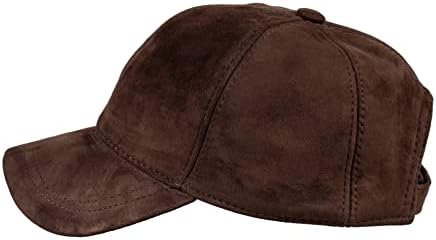 HATSQUARE Suede Leather Baseball Cap Adjustable Dad Plain Hat Stylish Classic for Women Men Unisex (Chocolate Brown)