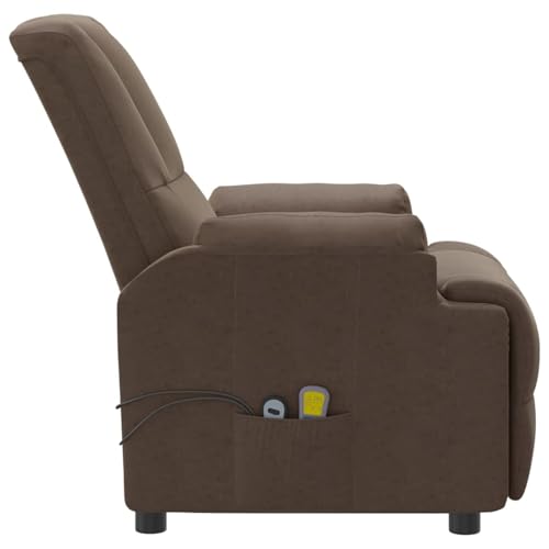 Tidyard Massagesessel mit Aufstehhilfe Braun Wildleder-Optik, Armlehnensessel Relaxsessel TV-Sessel Fernsehsessel für Wohnzimmer Schlafzimmer3093183 – Bild 7