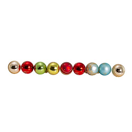 Kurt Adler Petite Treasures Multi Color Ball Christmas Ornament, Glass, Set Of 9 #TOP3