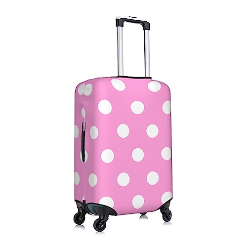 Pink Polka Dots Luggage Cover Washable Stretch Suitcase Protector Anti-Scratch Travel Luggage Sleeve Elastic Baggage Cover Fits 18-32 Inch3