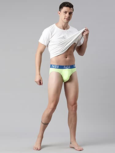 Image of F A S O Men's Cotton Rich Brief | Soft & Breathable Innerwear | Cushioned Waistband | Comfort Fit | Everyday Wear