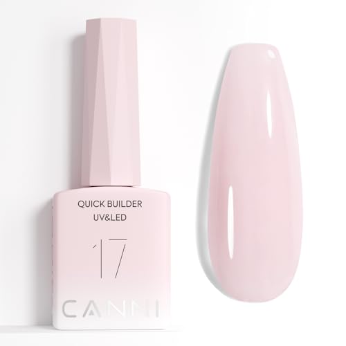 CANNI Quick Builder Nail Gel for Nails 9ML Pink Soak-Off Nail Strengthening Gel for Apex Building DIY UV LED Manicure