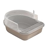 【Conception Semi-Fermée】Ce bac à litière a suffisamment d'espace, la conception ouverte augmente la circulation de l'air, élimine les odeurs désagréables à l'intérieur du bac à litière, permettant aux chats de vivre dans un environnement confortable et de respirer de l'air frais tout en protégeant leurs clés.