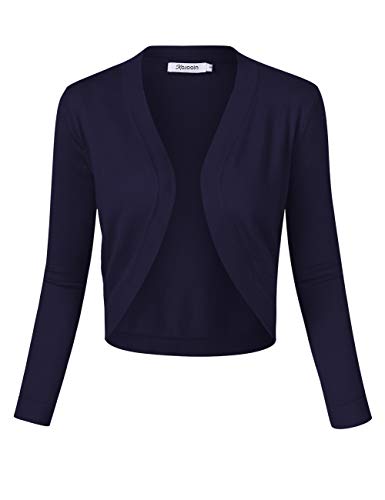 KOJOOIN Damen Bolero Kurze Strickjacke 3/4 Ärmel Cardigan V Ausschnitt...