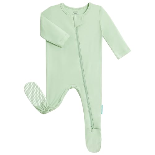 Image of PurComfy Baby Zipper Footie Pajamas, Supersoft Bamboo Rayon Baby Footed Pjs Boy Girl 0-3-6-9-18-24 Month Coverall Sleepers