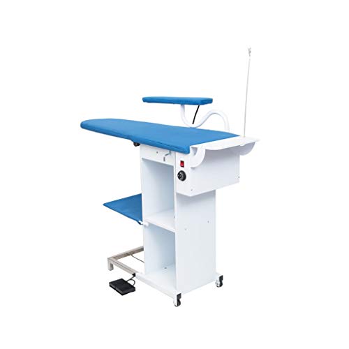 EOLO Table à Repasser TS05 Professionnelle Chauffante Aspirante Soufflante Régulation Température Pliable roulettes Planche Stable Jeannette Etagère Linge...