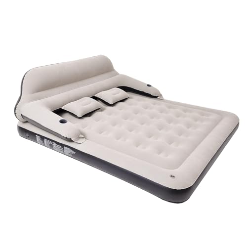 Image of King Size Air Mattress Inflatable Bed with Headboard and Pillows,Blow Up Sofabed